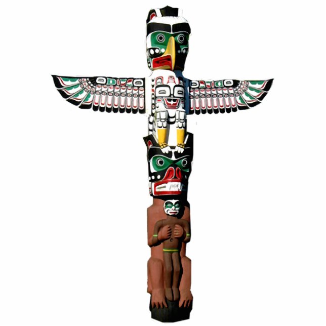 Amerikanische Totem-Pole Fotoskulptur Magnet (Vorne)
