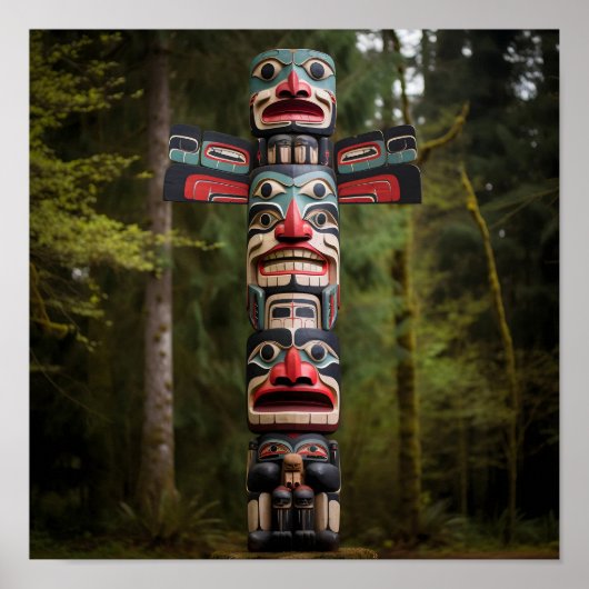 Amerikanische Totem-Pole Poster (Vorne)