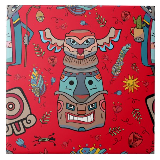 Amerikanische Totem Red Fliese (Vorderseite)