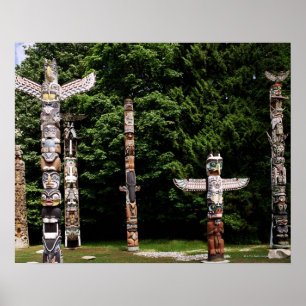 Amerikanische Totem-Stöcke, Vancouver, Brite Poster