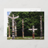 Amerikanische Totem-Stöcke, Vancouver, Brite Postkarte (Vorne/Hinten)