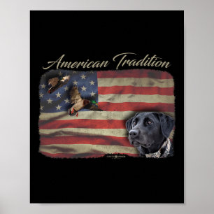 Amerikanische Tradition Waterfowl Duck Jagd Hund B Poster