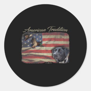 Amerikanische Tradition Waterfowl Duck Jagd Hund B Runder Aufkleber