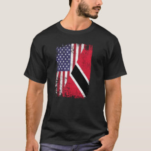 Amerikanische Trini-Wurzeln Halb USA Trinidad und  T-Shirt