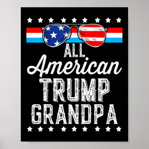Amerikanische Trump-Großpa-amerikanische Fahne - T Poster