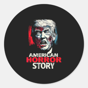 Amerikanische Trump-Zombie-Horror-Story Vintage Ha Runder Aufkleber