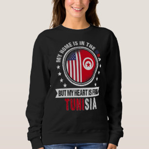 Amerikanische tunesische Flagge Herz aus Tunesien Sweatshirt
