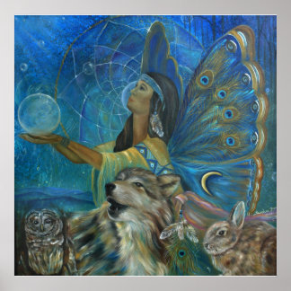 Amerikanische Uhrabbinenmalerei Poster