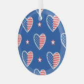 Amerikanische Unabhängigkeit: Patriotisches Vintag Ornament Aus Glas (Vorderseite links)