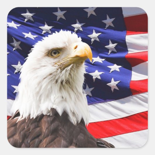 amerikanische Unabhängigkeitskleber Quadratischer Aufkleber (Vorderseite)