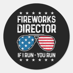 Amerikanische Unabhängigkeitstag 4. Juli Fireworks Runder Aufkleber
