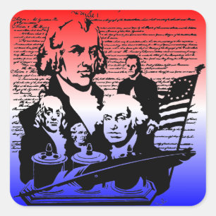 Amerikanische Unabhängigkeitstag, 4. Juli Quadratischer Aufkleber