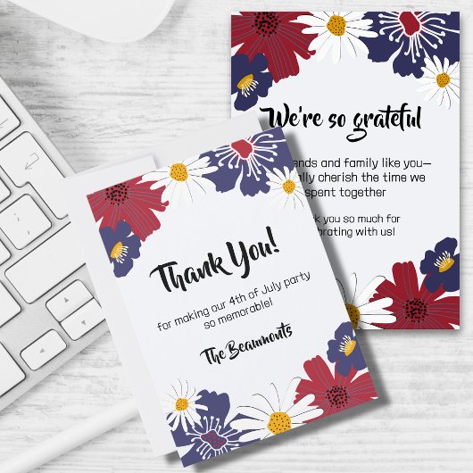 Amerikanische Unabhängigkeitstag 4. Party Roter Fl Dankeskarte