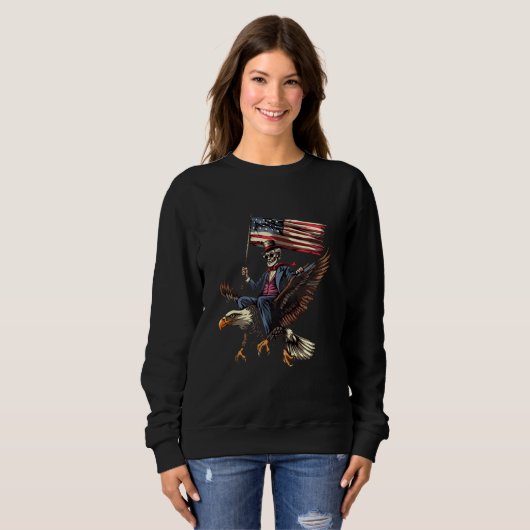 Amerikanische Unabhängigkeitstag Abraham Lincoln B Sweatshirt (Vorne ganz)