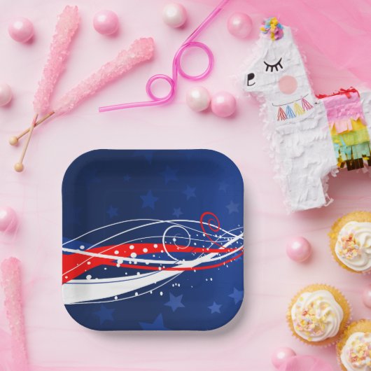 Amerikanische Unabhängigkeitstag Abstrakt Pappteller (Party)