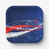 Amerikanische Unabhängigkeitstag Abstrakt Pappteller (Vorderseite)