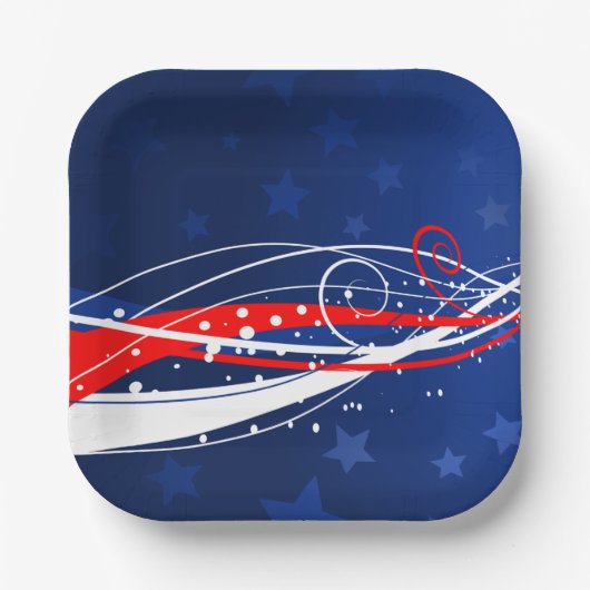 Amerikanische Unabhängigkeitstag Abstrakt Pappteller (Vorderseite)