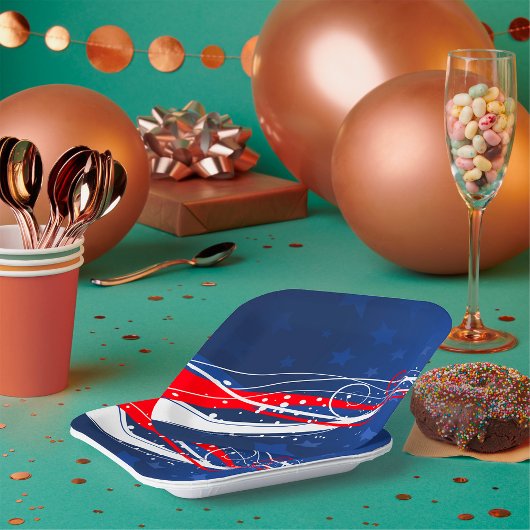 Amerikanische Unabhängigkeitstag Abstrakt Pappteller