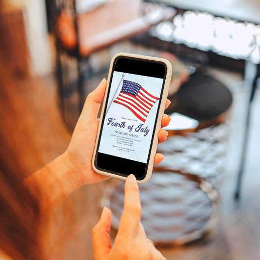 Amerikanische Unabhängigkeitstag American Flag Cus Einladung