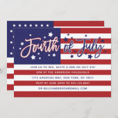 Amerikanische Unabhängigkeitstag American Flag Par Einladung (Vorne/Hinten)