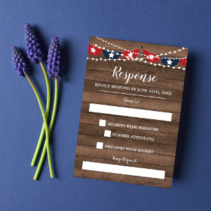Amerikanische Unabhängigkeitstag-Bannerantwort von RSVP Karte