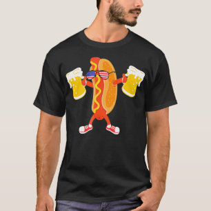Amerikanische Unabhängigkeitstag Beer Drinken Hotd T-Shirt