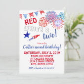 Amerikanische Unabhängigkeitstag Birthday Einladung (Stehend Vorderseite)