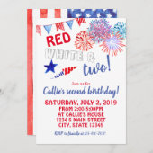 Amerikanische Unabhängigkeitstag Birthday Einladung (Vorne/Hinten)