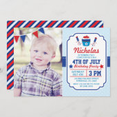 Amerikanische Unabhängigkeitstag Birthday Party Ei Einladung (Vorne/Hinten)