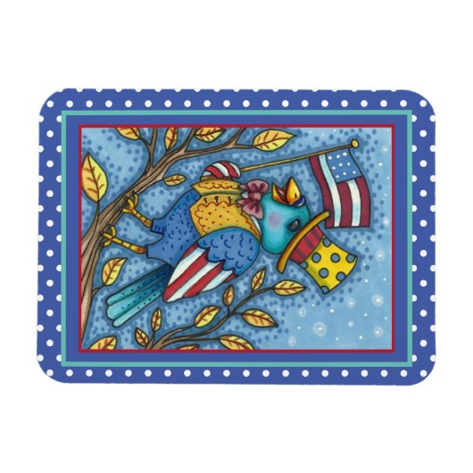 AMERIKANISCHE UNABHÄNGIGKEITSTAG BLUEBIRD TWEETEN, MAGNET (Horizontal)