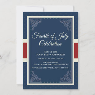 Amerikanische Unabhängigkeitstag Celebration Blue Einladung
