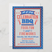 Amerikanische Unabhängigkeitstag Celebration GRILL Einladung (Vorderseite)