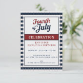 Amerikanische Unabhängigkeitstag Celebration Stars Einladung (Stehend Vorderseite)
