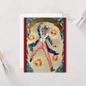 Amerikanische Unabhängigkeitstag Celebration - Unc Karte (Vorderseite/Rückseite Beispiel)