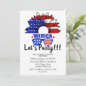 Amerikanische Unabhängigkeitstag cool und einfach Einladung (Stehend Vorderseite)