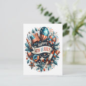 Amerikanische Unabhängigkeitstag der Freiheit Feiertagspostkarte (Stehend Vorderseite)