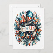 Amerikanische Unabhängigkeitstag der Freiheit Feiertagspostkarte (Vorne/Hinten)