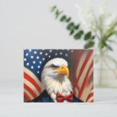 Amerikanische Unabhängigkeitstag Eagle Postkarte (Stehend Vorderseite)