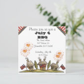 Amerikanische Unabhängigkeitstag Einladung (Stehend Vorderseite)