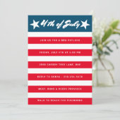 Amerikanische Unabhängigkeitstag Einladung (Stehend Vorderseite)