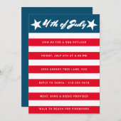 Amerikanische Unabhängigkeitstag Einladung (Vorne/Hinten)