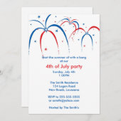 Amerikanische Unabhängigkeitstag Einladung (Vorne/Hinten)