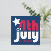 Amerikanische Unabhängigkeitstag Feier Einladung (Stehend Vorderseite)