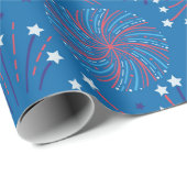 Amerikanische Unabhängigkeitstag Fireworks Geschenkpapier (Rolleneckpunkt)
