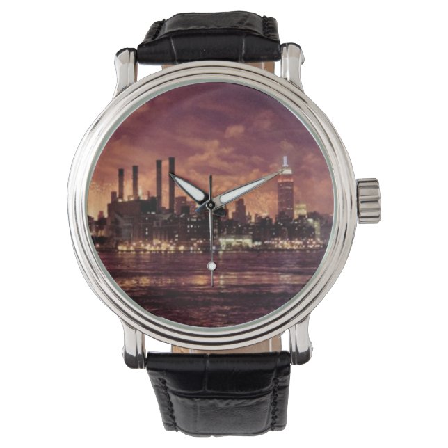 Amerikanische Unabhängigkeitstag Fireworks hinter  Armbanduhr (Vorderseite)