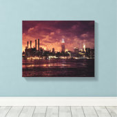 Amerikanische Unabhängigkeitstag Fireworks hinter  Leinwanddruck (Insitu (Holzboden))