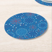Amerikanische Unabhängigkeitstag Fireworks Runder Pappuntersetzer (Angewinkelt)