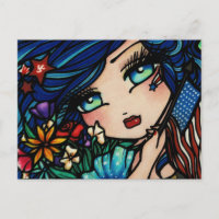 amerikanische Unabhängigkeitstag Flag Star Mermaid