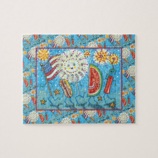 AMERIKANISCHE UNABHÄNGIGKEITSTAG GANG, PARADE & FI PUZZLE (Horizontal)