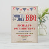 Amerikanische Unabhängigkeitstag Geburtstag JEDES Einladung (Stehend Vorderseite)